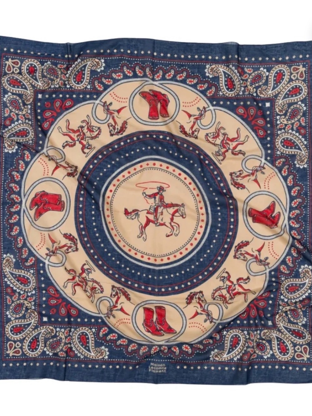 Maison Lecomte Flamont cotton rodeo scarf